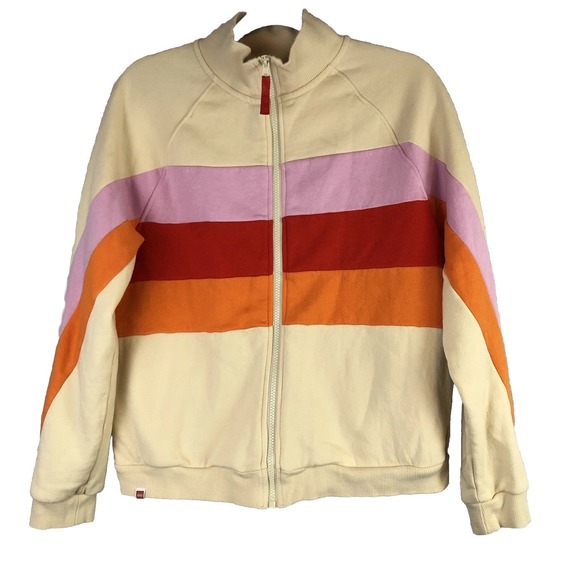 Lego Tops - Lego Cream Zip-Up Sweatshirt with Pink, Red & Orange Stripes